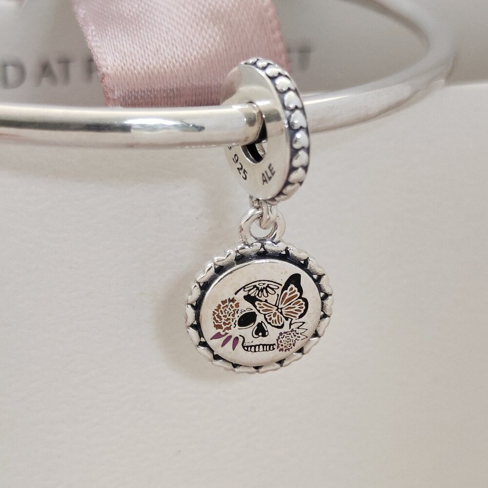 Pandora Day of the Dead Sugar Skull Exclusive Dangle Charm with box